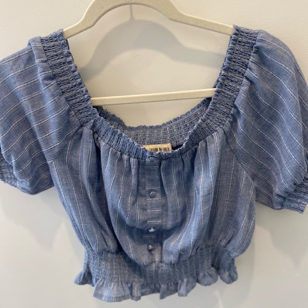 Blue Crop Top